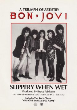 BON JOVI Slippery When Wet Poster Print