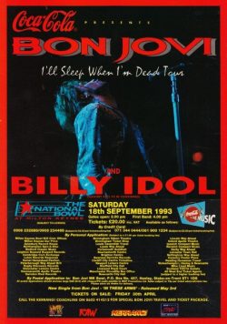 BON JOVI I?ll Sleep When I?m Dead 1993 Tour Poster Print