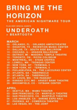BRING ME THE HORIZON The American Nightmare 2017 Tour Poster