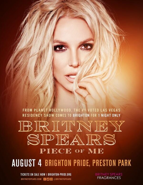 BRITNEY SPEARS Piece Of Me Brighton Preston Park August 2018 Poster