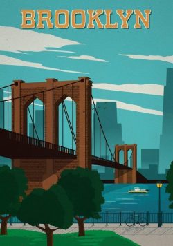 BROOKLYN - New York - Vintage Travel Poster Print