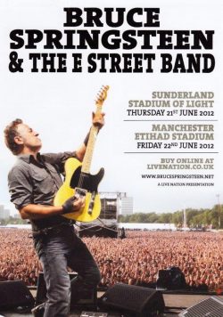BRUCE SPRINGSTEEN Wrecking Ball 2012 UK Tour Poster Print