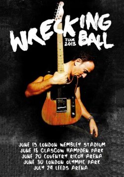 BRUCE SPRINGSTEEN Wrecking Ball 2013 UK Tour Poster