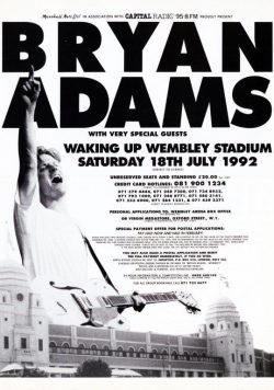BRYAN ADAMS Waking Up Wembley Stadium 1992 Poster Print
