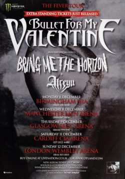 BULLET FOR MY VALENTINE Fever 2010 UK Tour Poster