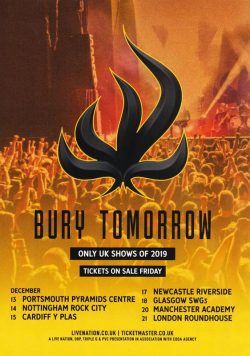 BURY TOMORROW Black Flame UK December 2019 Tour Poster Print