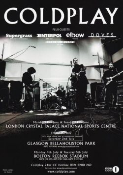COLDPLAY Twisted Logic 2005 UK Tour Poster