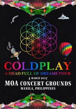 COLDPLAY MOA Concert Grounds Manila - 4 March 2017 Poster Print