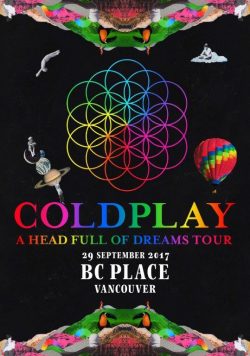 COLDPLAY BC Place Vancouver - 29 September 2017 Poster Print