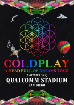 COLDPLAY Qualcomm Stadium San Diego - 8 October 2017 Poster Print