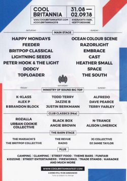 COOL BRITANNIA FESTIVAL 2018 Happy Mondays Ocean Colour Scence Poster Print
