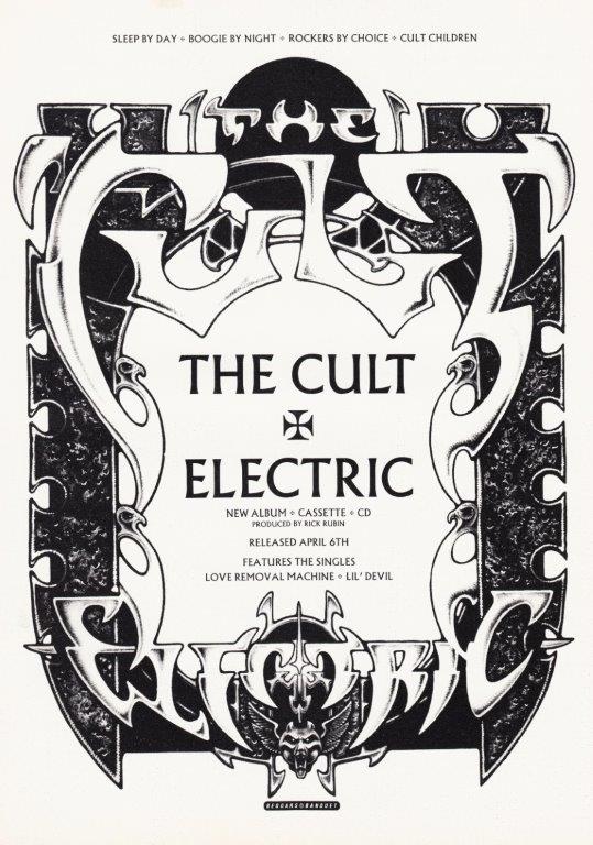 レア　THE CULT ELECTRIC ON TOUR ポスター　ザ　カルト ポスター『ザ・カルト』(The Cult) 1987「Electric」ポスター