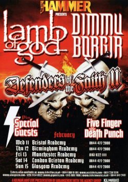 DEFENDERS OF THE FAITH 2009 TOUR Lamb Of God - Dimmu Borgir  Poster Print