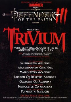 DEFENDERS OF THE FAITH 2011 TOUR Trivium Ghost BC Poster Print