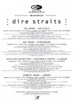 DIRE STRAITS On Every Street 1992 UK Stadium Tour Poster Print
