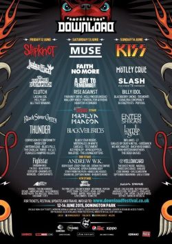 DOWNLOAD FESTIVAL 2015 Slipknot Muse Kiss Poster Print