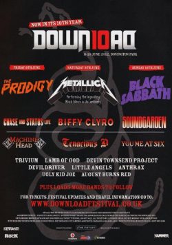 DOWNLOAD FESTIVAL 2012 Metallica Black Sabbath Poster Print