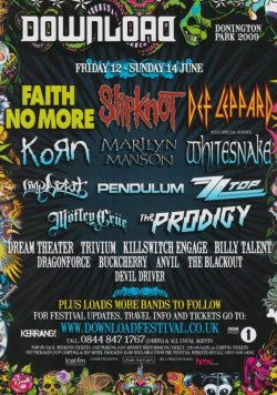 DOWNLOAD FESTIVAL 2009 Slipknot Def Leppard Poster