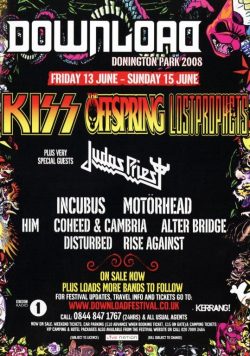DOWNLOAD FESTIVAL 2008 KISS The Offspring Poster Print