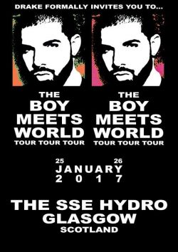 DRAKE Boy Meets World Jan 2017 Tour - Glasgow SSE Hydro - Poster Print