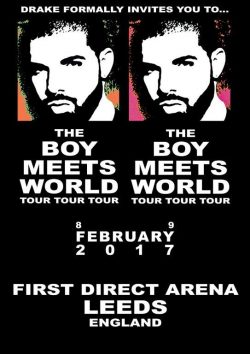 DRAKE Boy Meets World 2017 Tour - Leeds First Direct Arena Poster Print