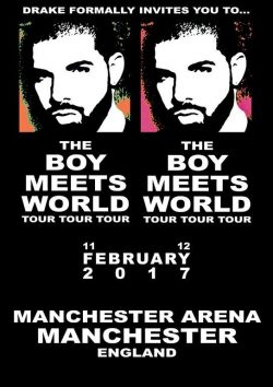 DRAKE Boy Meets World Feb 2017 Tour - Manchester Arena - Poster Print