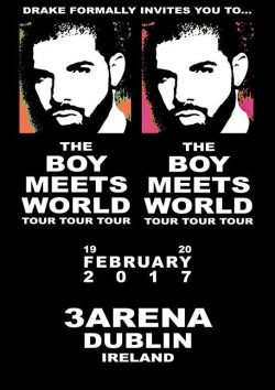DRAKE Boy Meets World 2017 Tour - 3Arena Dublin Ireland - Poster Print