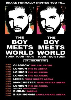 DRAKE The Boy Meets World 2017 UK & Ireland Tour Poster Print