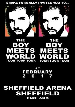 DRAKE Boy Meets World Feb 2017 Tour - Sheffield Arena Poster Print