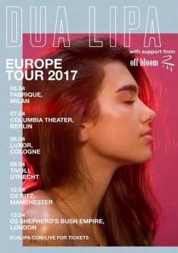 DUA LIPA Self-Titled World Tour 2018 Poster