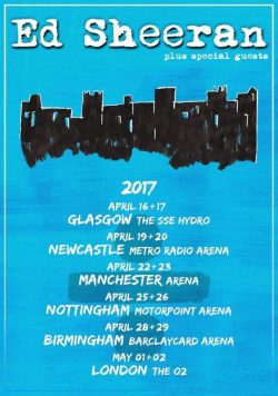 ED SHEERAN Divide April/May 2017 UK Arena Tour Poster