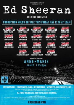ED SHEERAN ÷ 2018 Sold Out UK Tour Poster Print