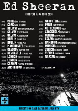 ED SHEERAN ÷ 2018 European & UK Tour Poster