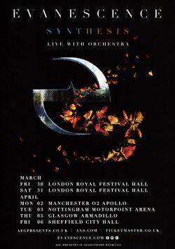 EVANESCENCE Synthesis 2018 UK Tour Poster Print