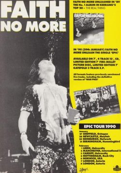 FAITH NO MORE The Real Thing 1989 Epic UK Tour Poster Print