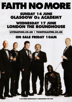 FAITH NO MORE Sol Invictus 2015 UK Tour Poster