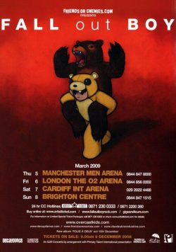 FALL OUT BOY Folie à Deux 2009 UK Tour Poster