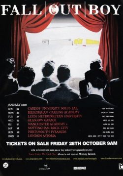 FALL OUT BOY From Under The Cork Tree 2006 UK Tour Poster