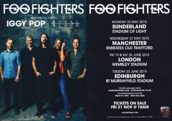 FOO FIGHTERS Sonic Highways 2015 UK World Tour Poster
