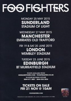 FOO FIGHTERS Sonic Highways 2015 UK Tour Poster Print