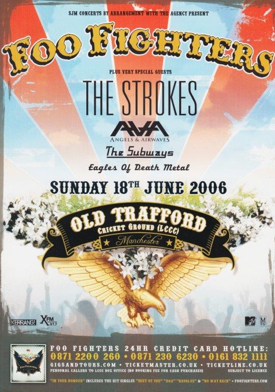 FOO FIGHTERS Manchester Old Trafford 2006 Poster