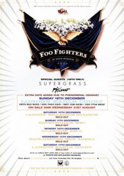FOO FIGHTERS In Your Honour 2005 UK Tour Poster Print