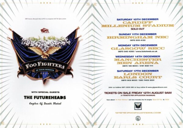 FOO FIGHTERS In Your Honour 2005 UK Tour Poster Print
