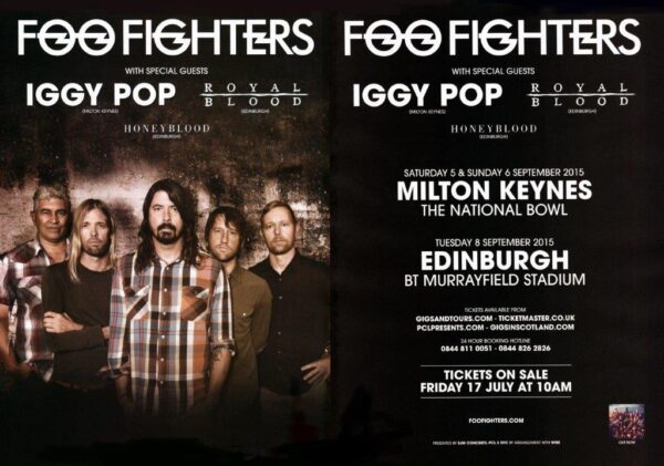 FOO FIGHTERS Milton Keynes Bowl - Edinburgh Stadium 2015 Poster Print