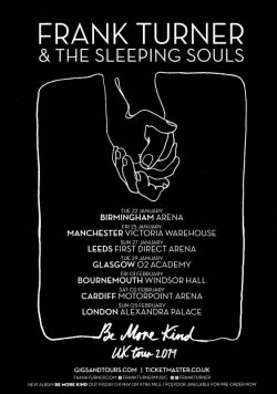 FRANK TURNER & THE SLEEPING SOULS Be More Kind 2019 UK Arena Tour Poster Print