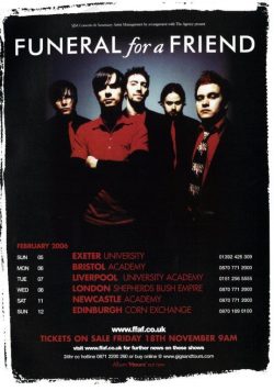 FUNERAL FOR A FRIEND Hours 2006 UK Tour Poster Print