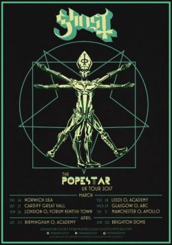 GHOST B.C. The Popestar 2017 UK Tour Poster