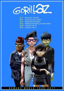 GORILLAZ Humanz 2017 UK Tour Poster