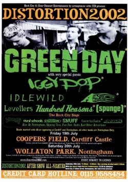 GREEN DAY Distortion 2002 UK Tour Poster Print