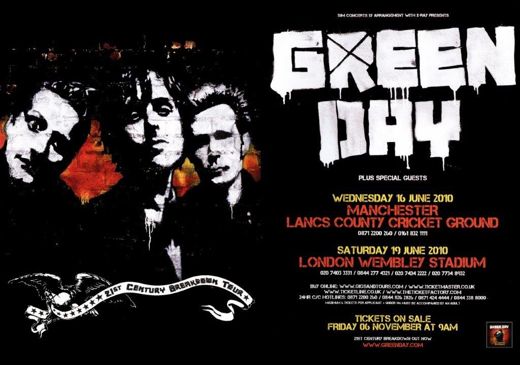 GREEN DAY 21st Century Breakdown 2010 UK Tour Poster Print